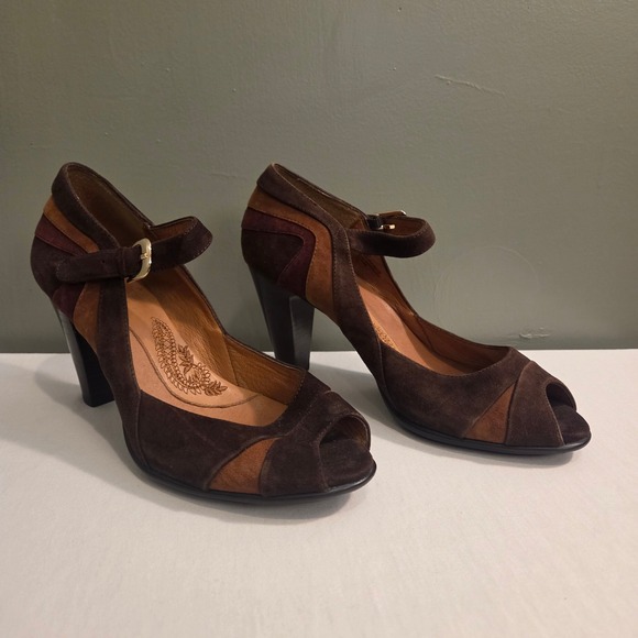 Sofft Shoes - Sofft Women's Leather‎ & Suede Open Toe Heels Size 8 Brown & Burgundy